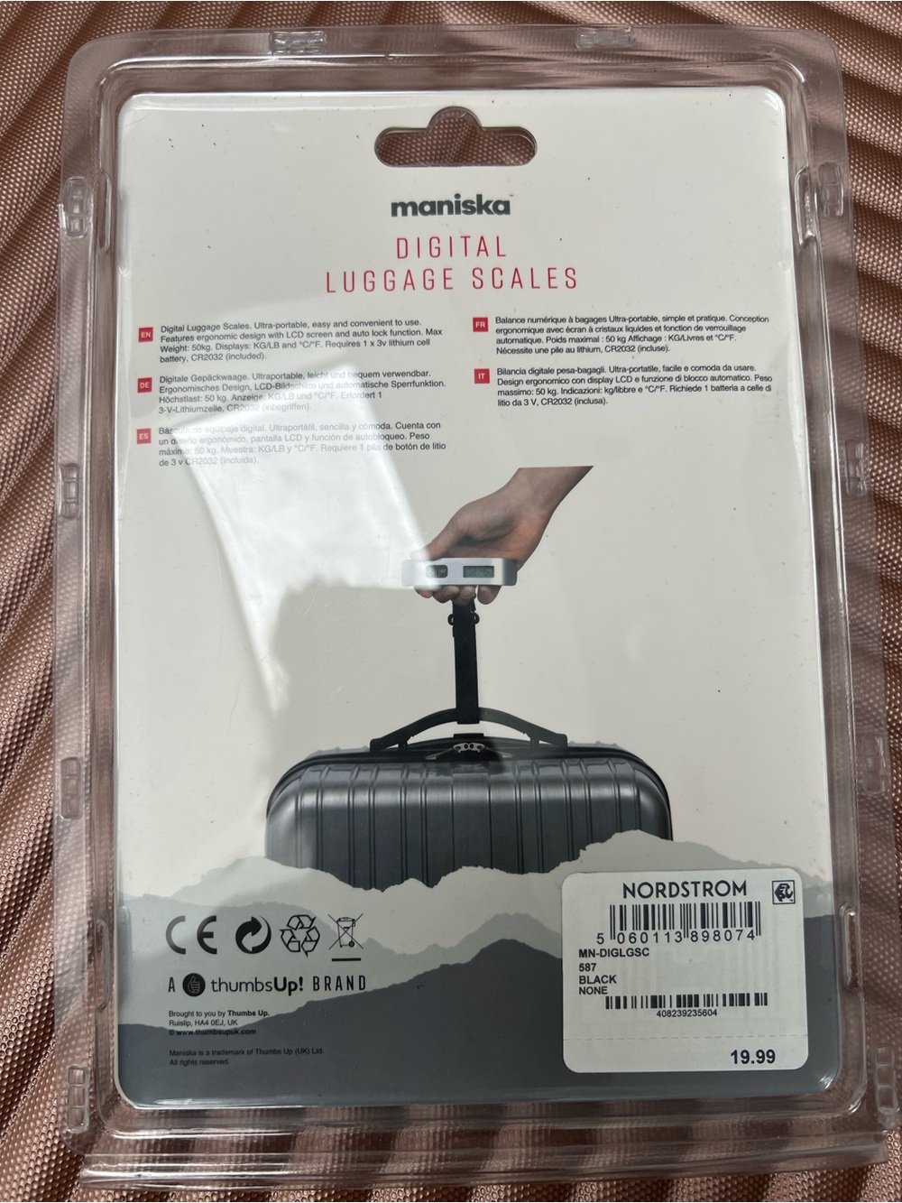 maniska Digital Luggage Scales - Black/White